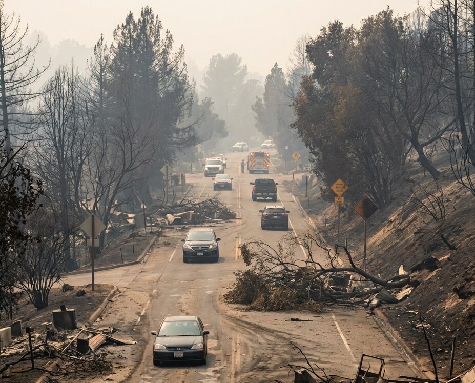 Wildfire Debris and Post-Fire Road Conditions